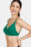 Zivame Beautiful Basics Double Layered Non Wired 3/4Th Coverage Backless Bra - Abundant Green — thumbnail 5